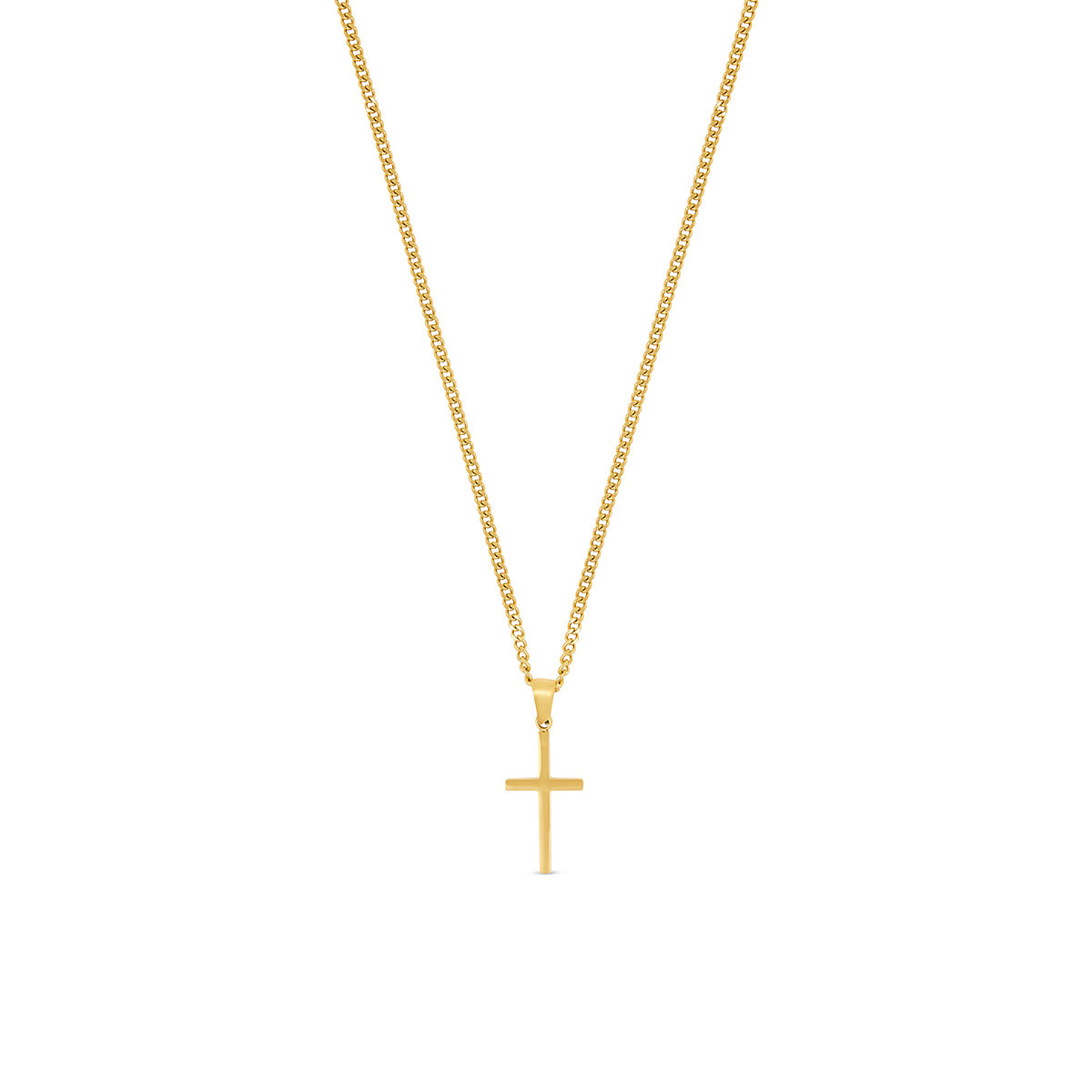 Colar de Cruz Plana - Ouro