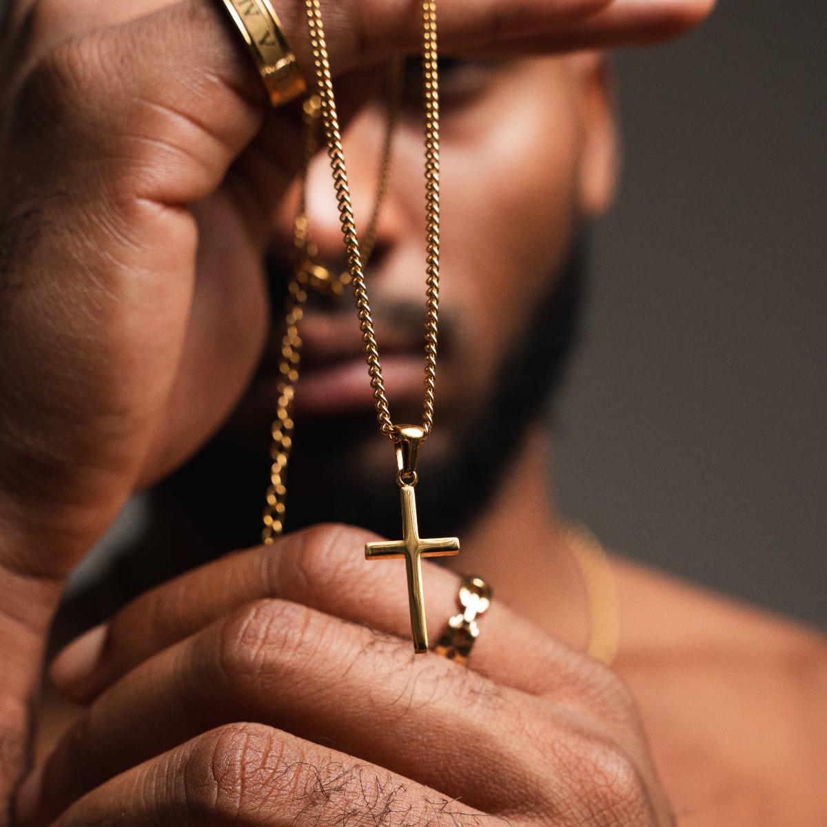 Colar de Cruz Plana - Ouro